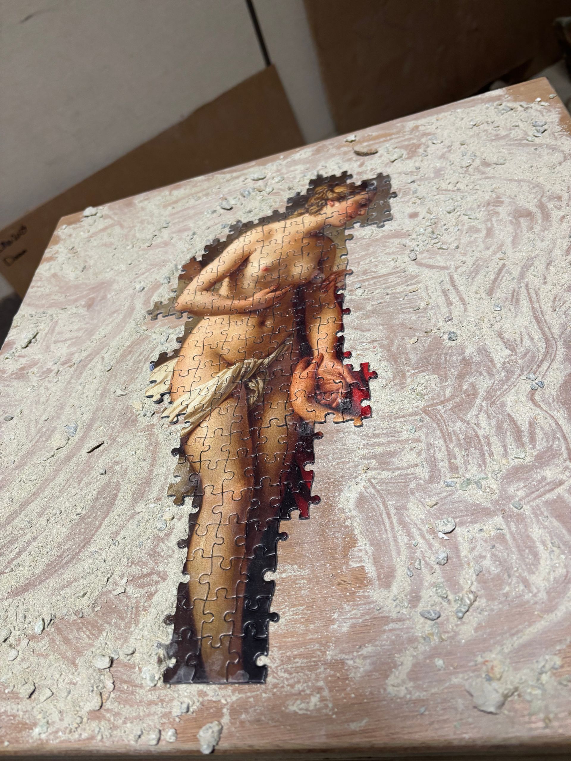 kunstwerk met puzzel