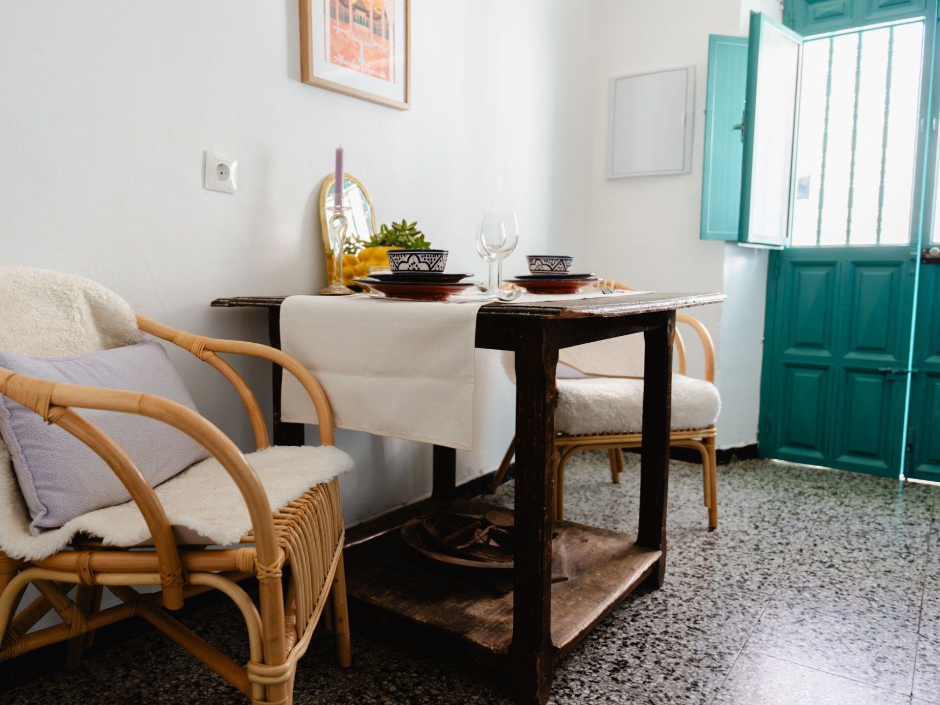 De eetkamer in Casa Azahar