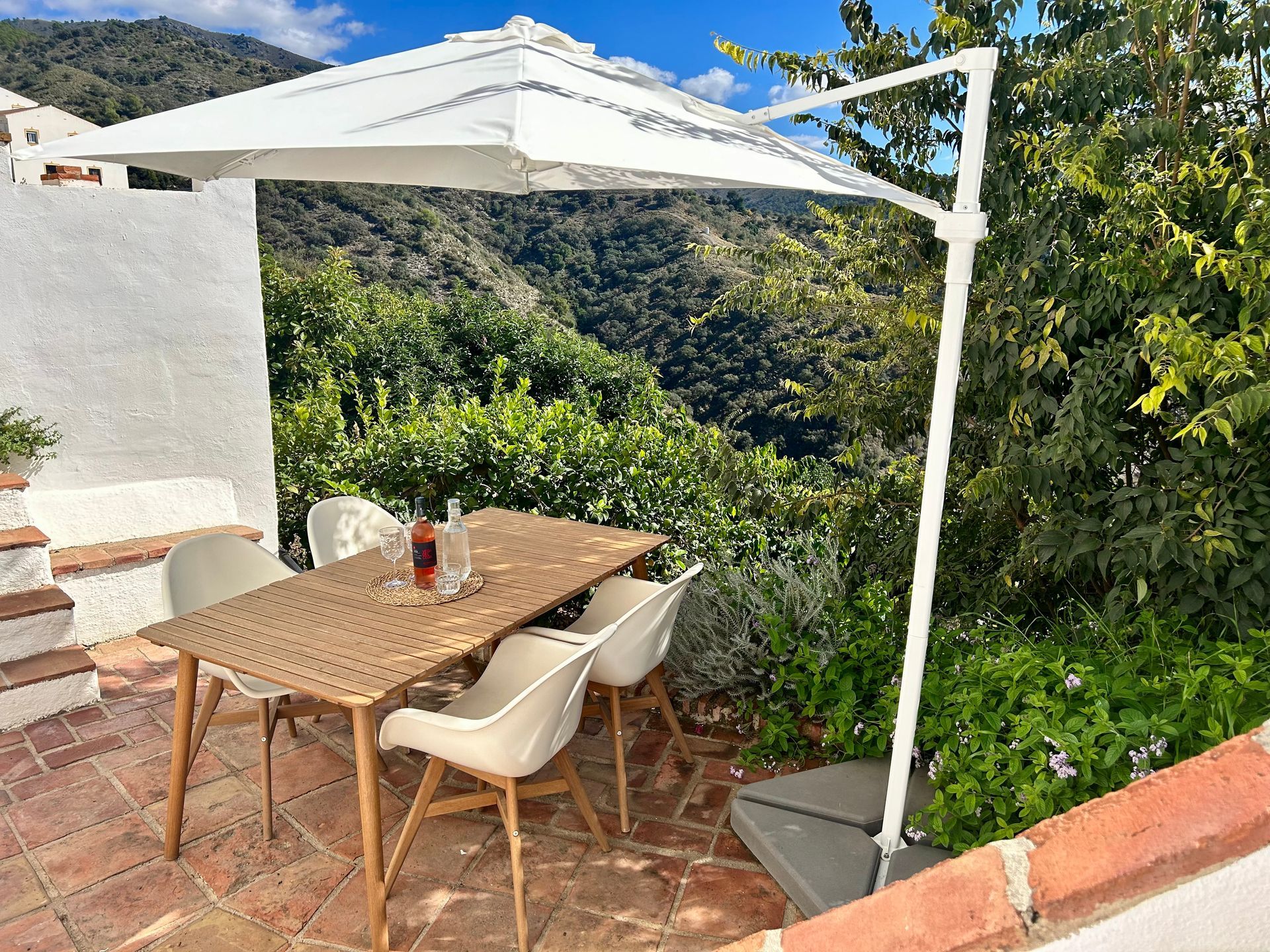 Het terras met panoramisch uitzicht