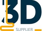 Een blauw en geel logo voor een bedrijf genaamd 3d supplier.