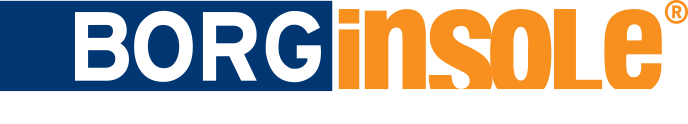 Het logo voor borg binnenzool is blauw en oranje