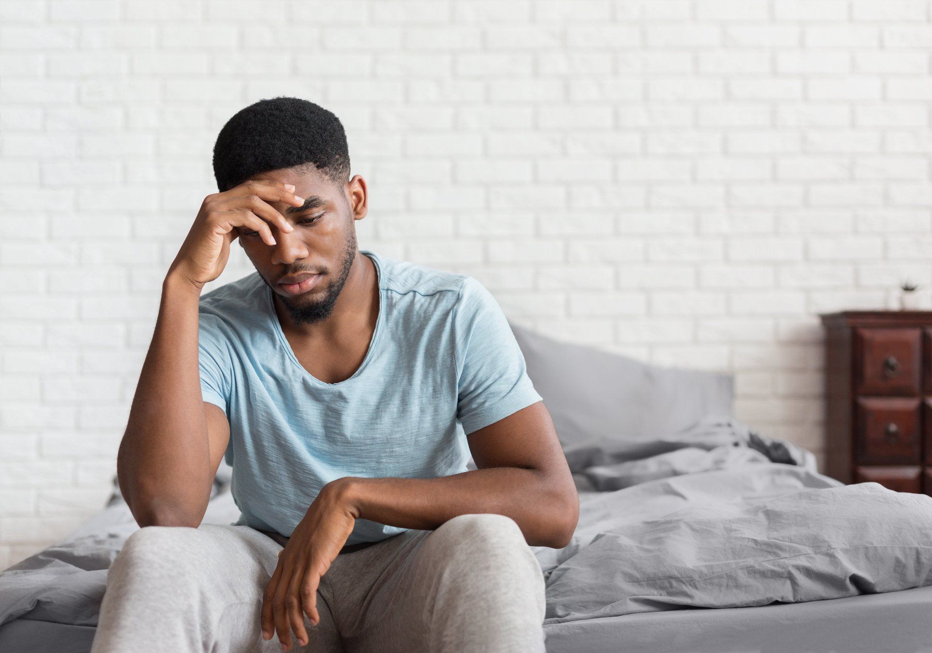 young man with stress treated at Pacifica Care