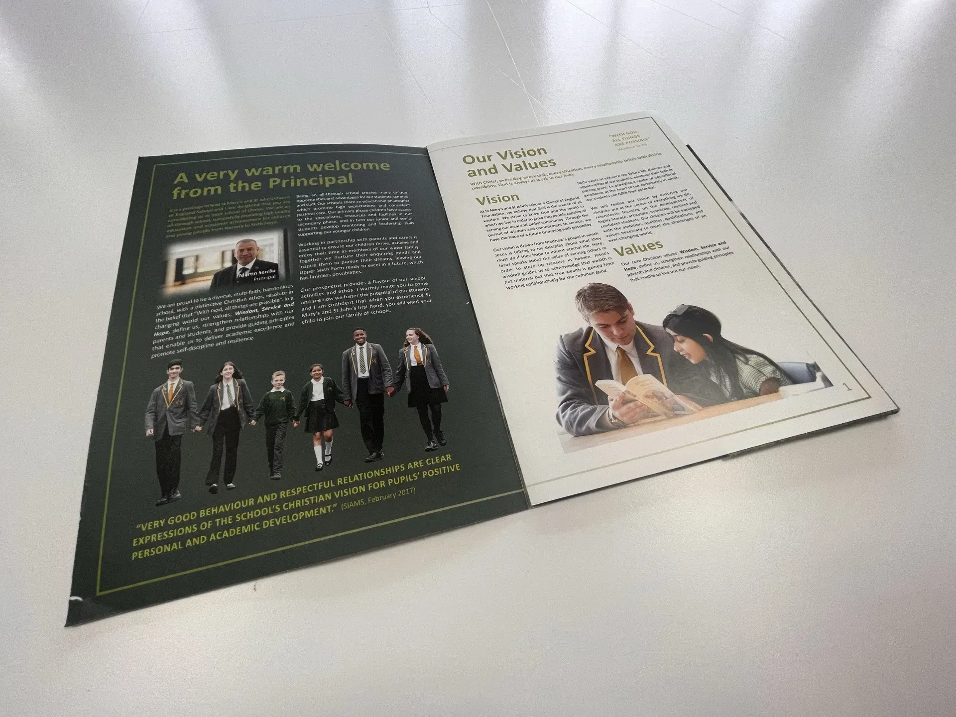 Visions and Values prospectus brochure 