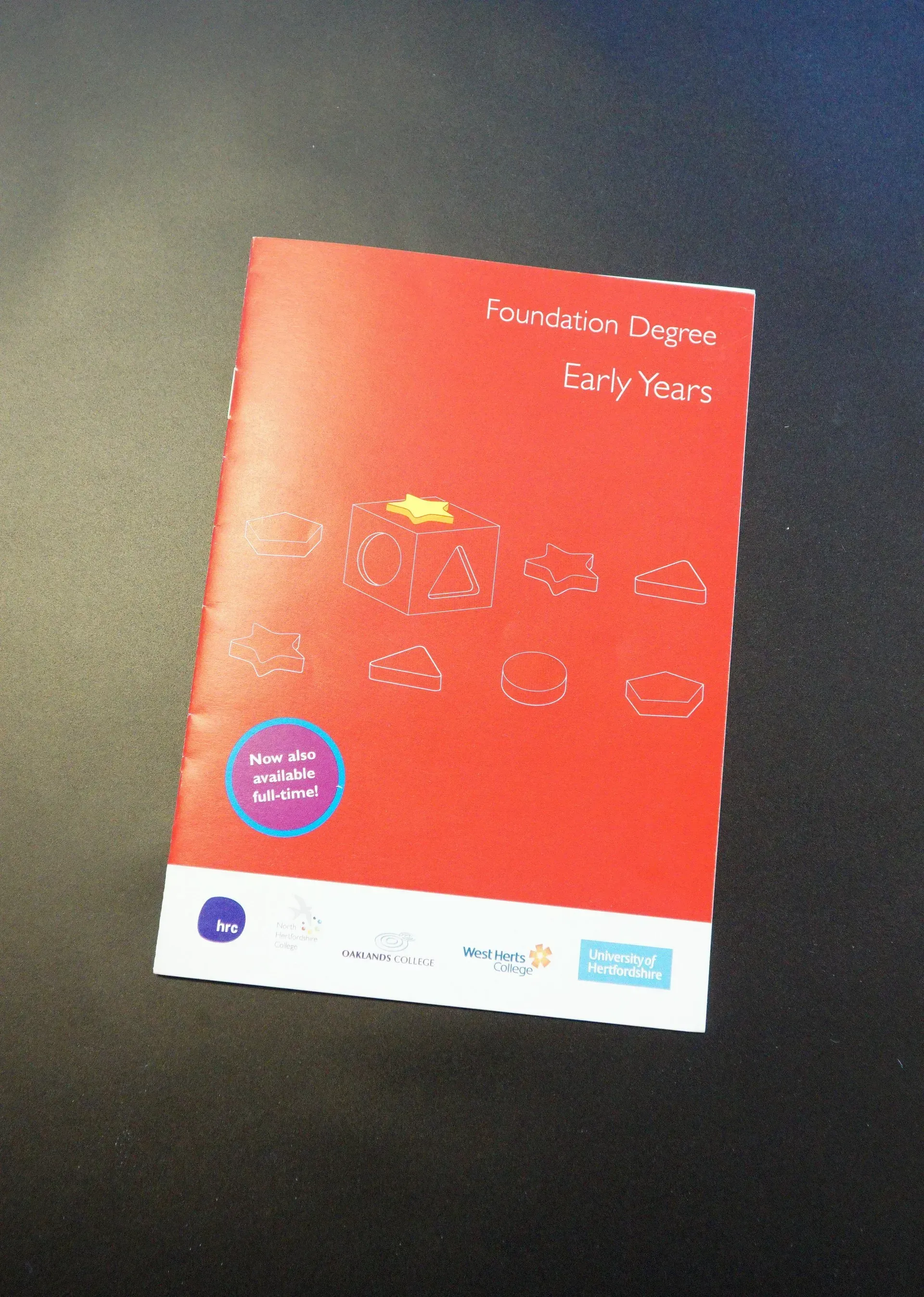 Foundation Degree, Early Years prospectus brochure