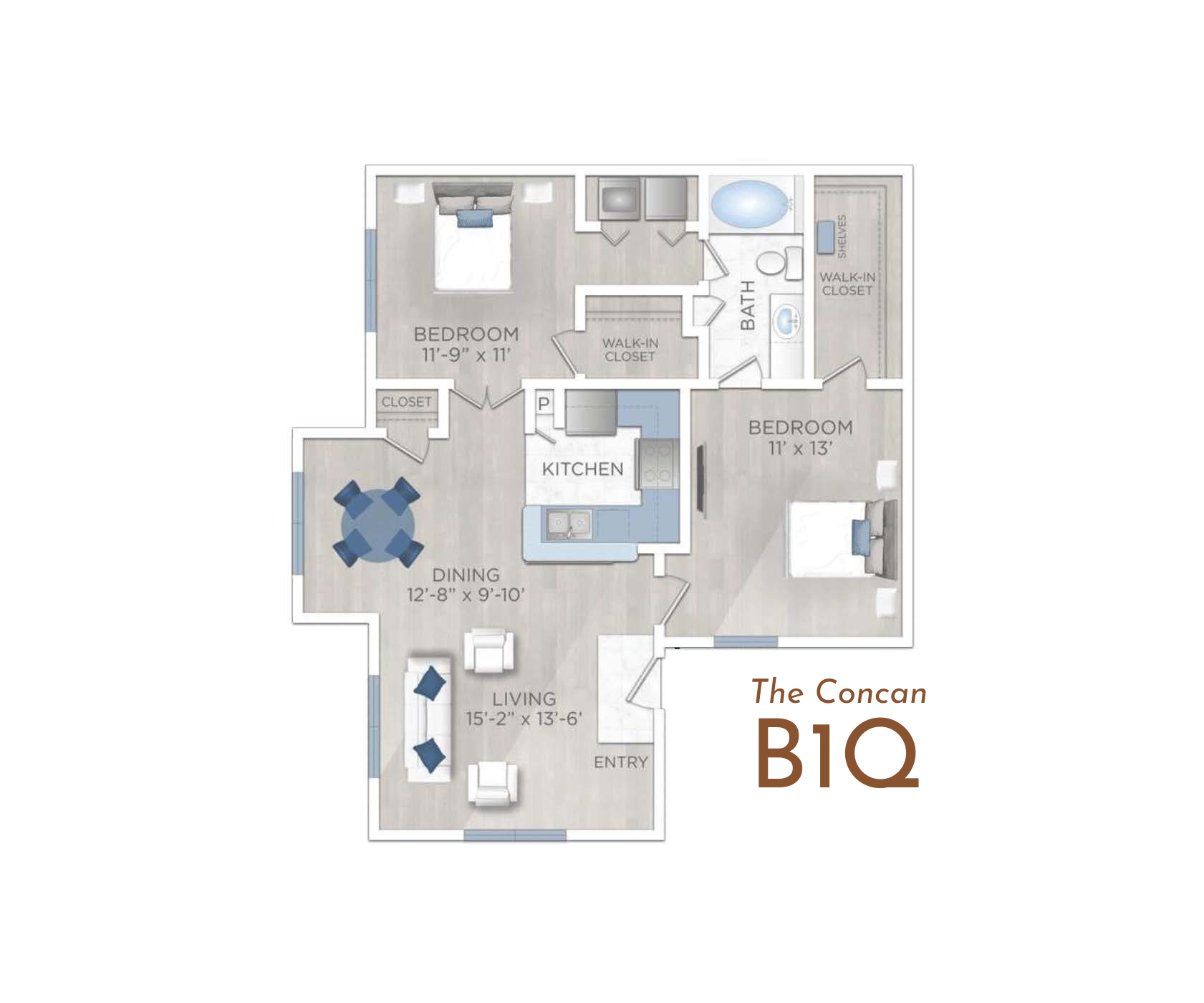 Unit 611 – B1Q 2bdr. 1 bth the Concan