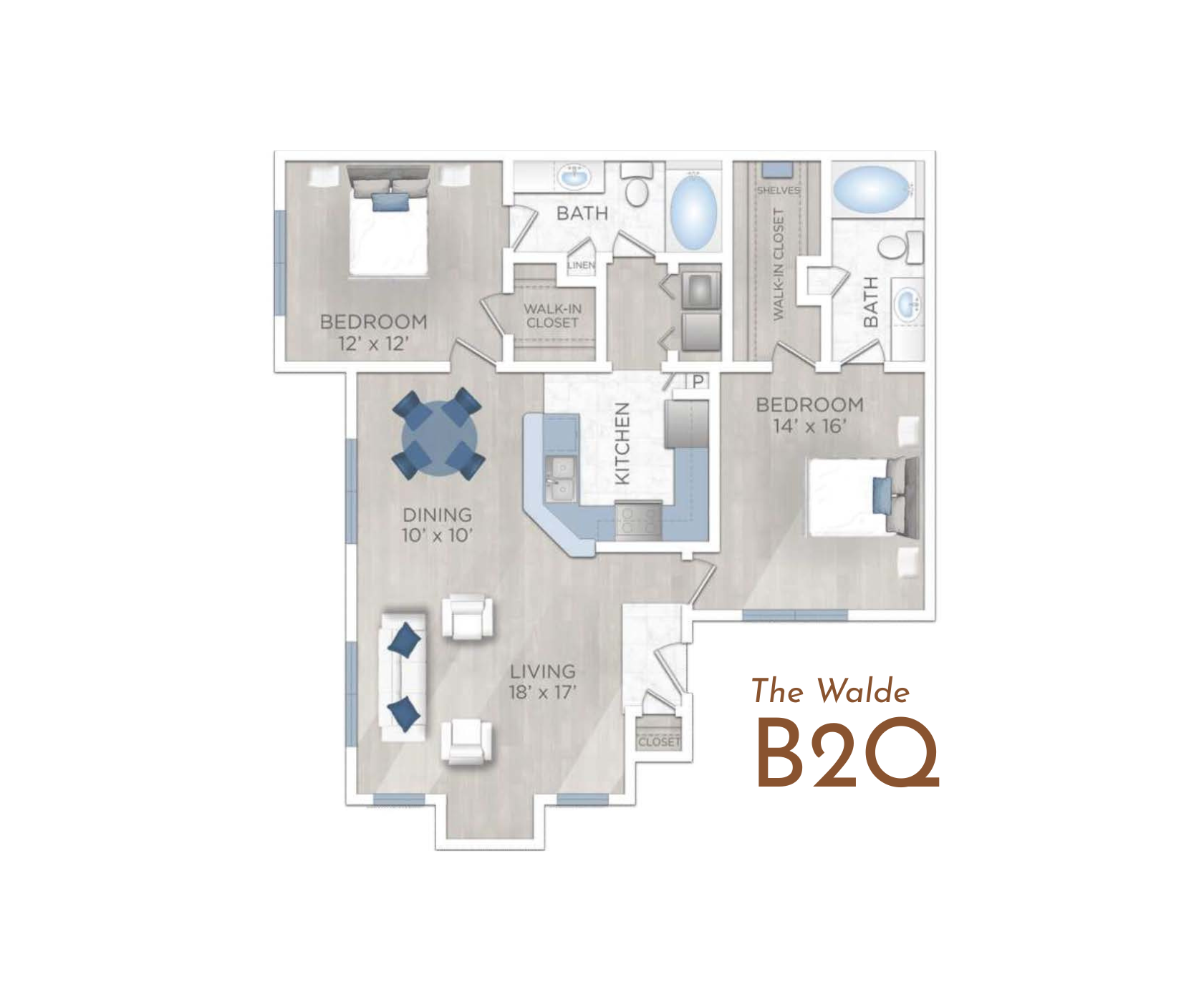 B2Q 2 br, 2bth the Walde