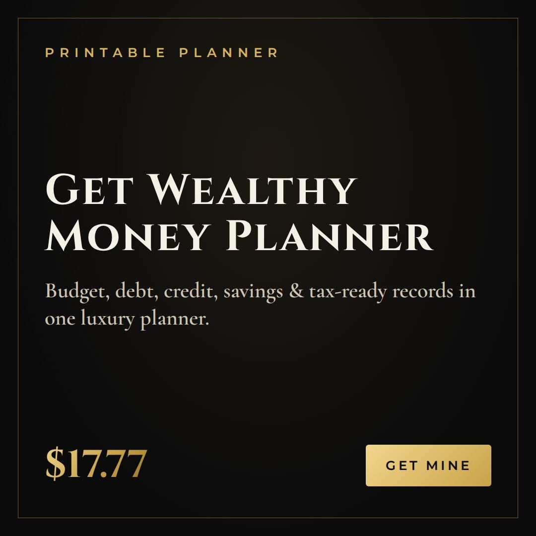 Get Wealthy Money Planner - Printable Planner