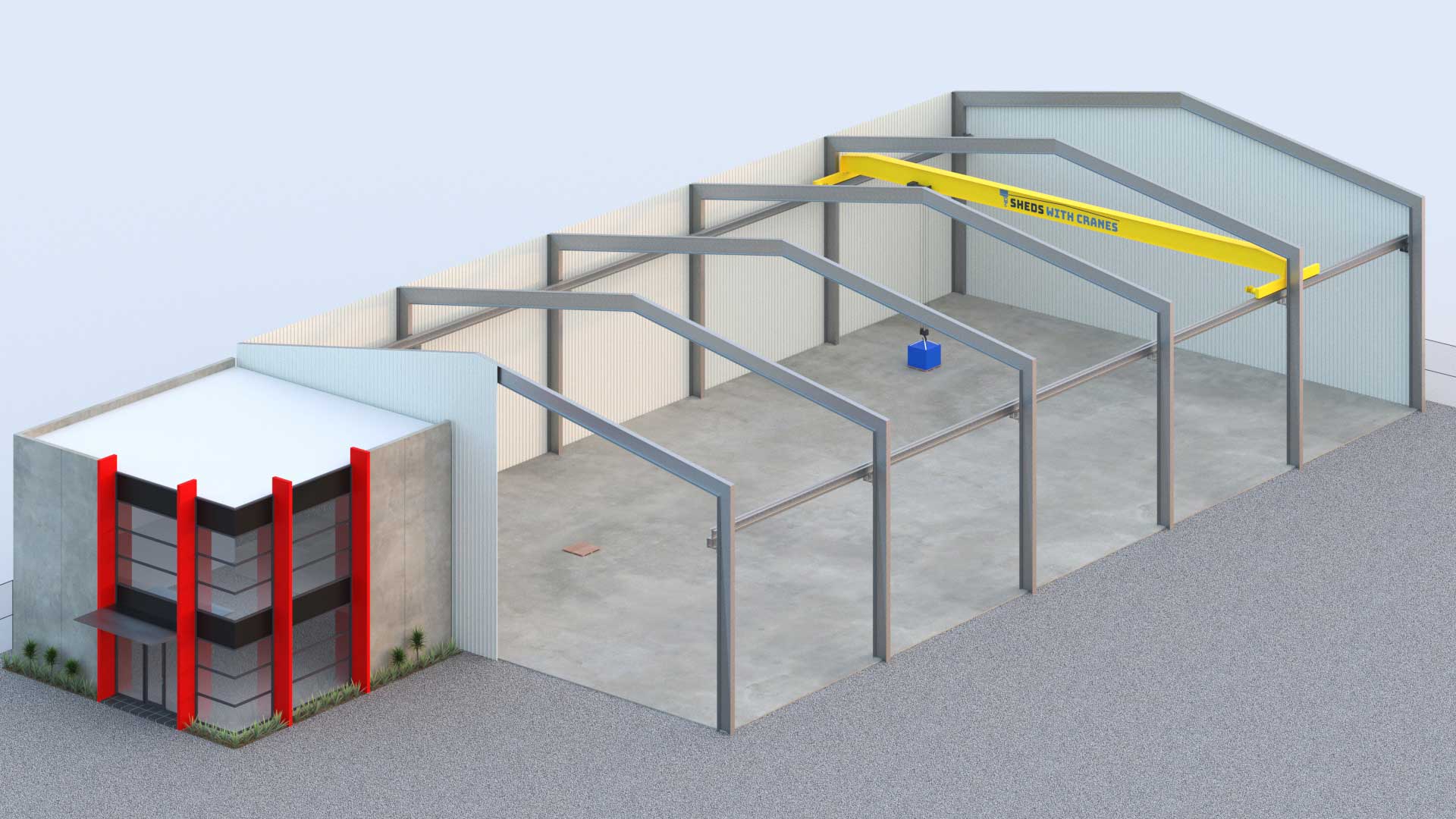 Sheds with Cranes Sheds with ZX Hoist Cranes