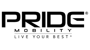 The pride mobility logo is black and white and says `` pride mobility live your best ''.