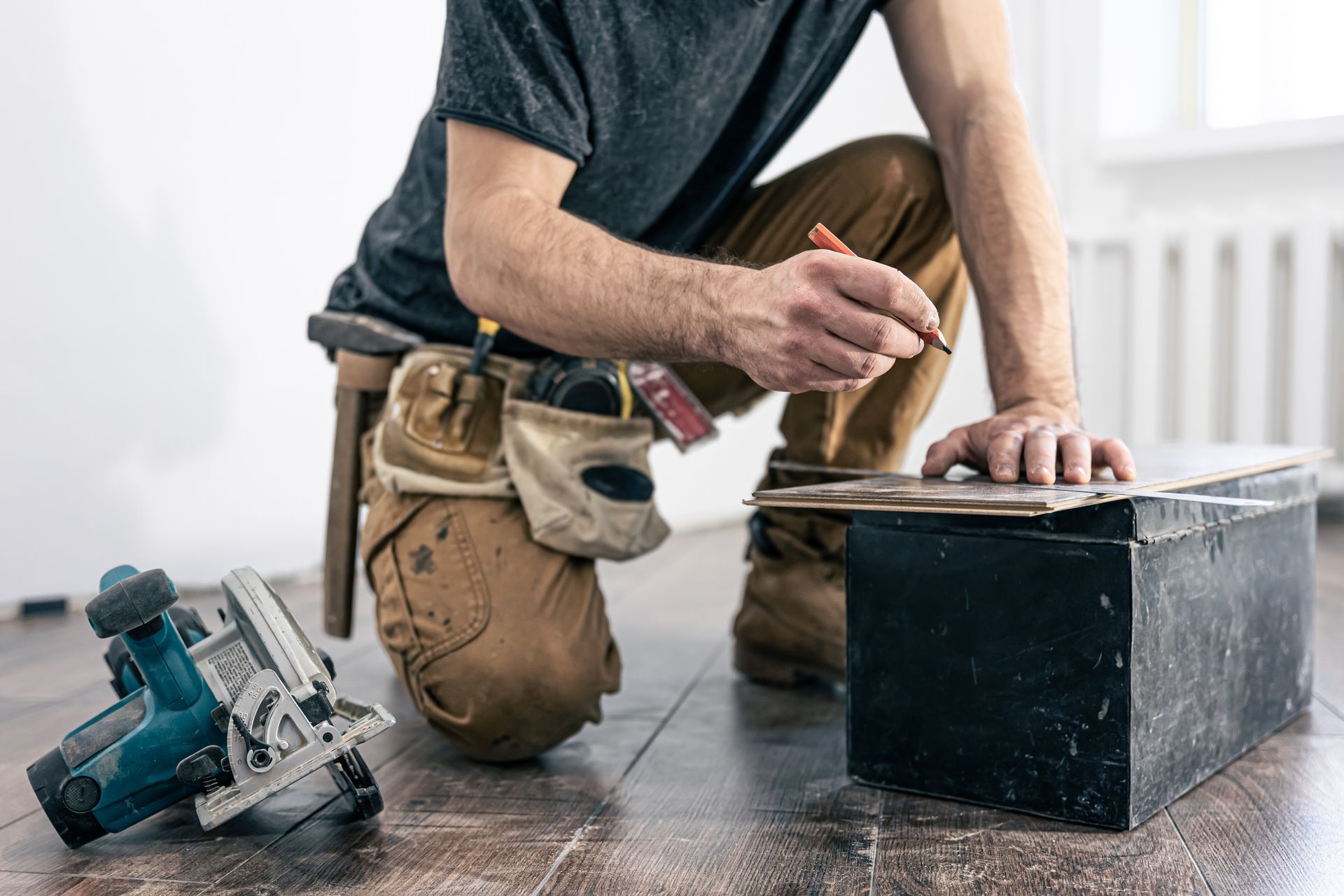 man with tools working
