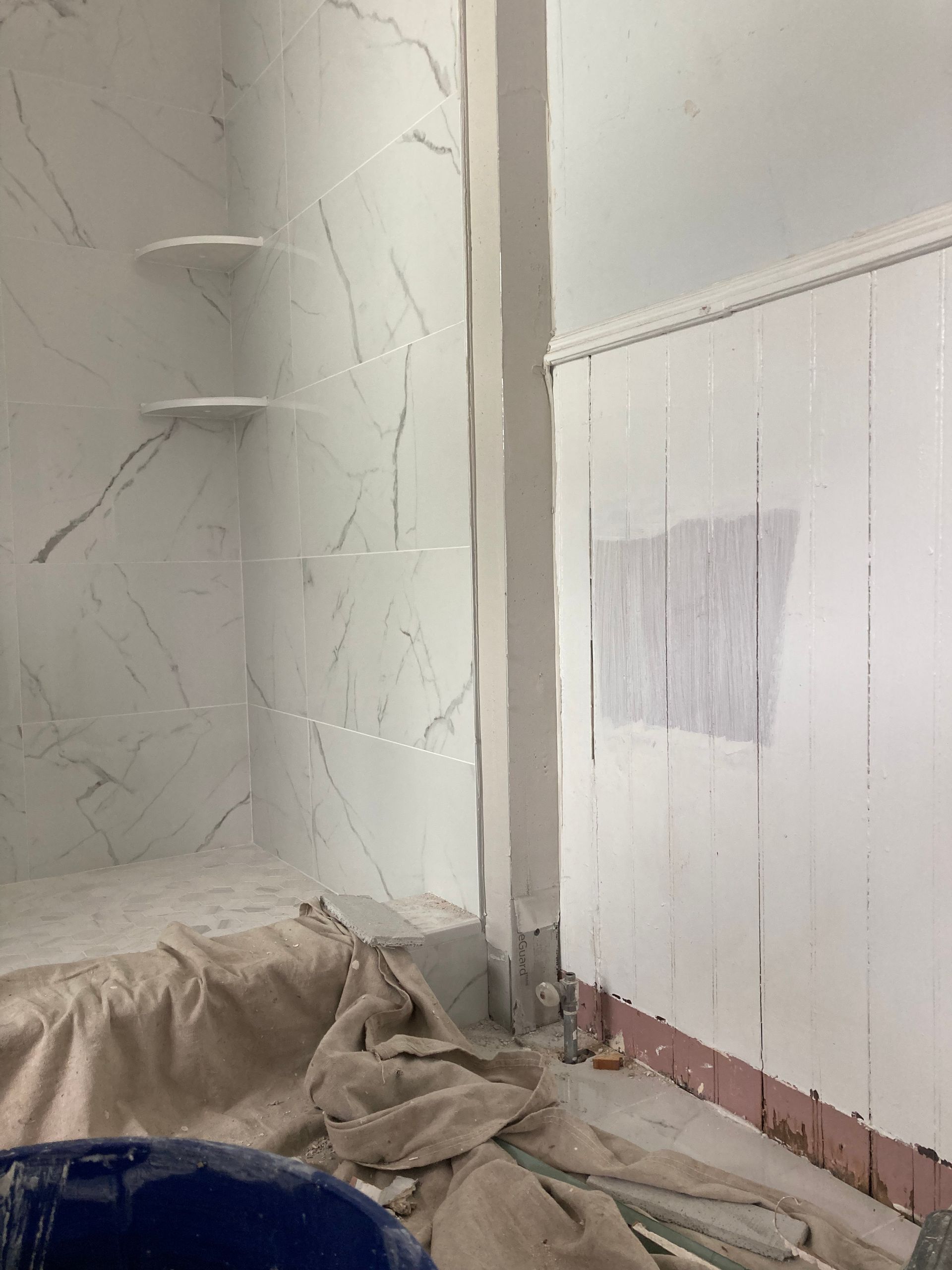 shower under construction