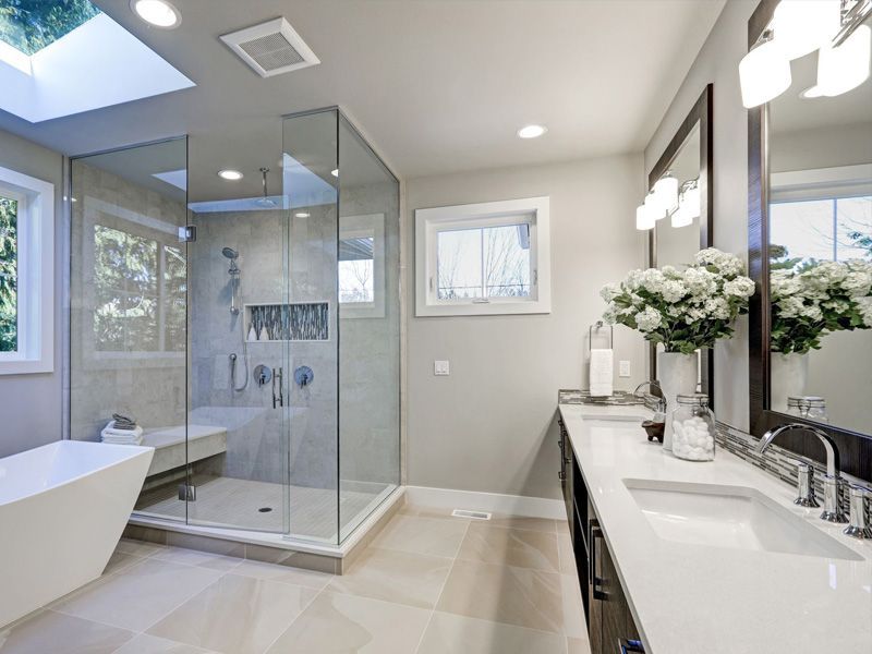 bathroom with sink and shower