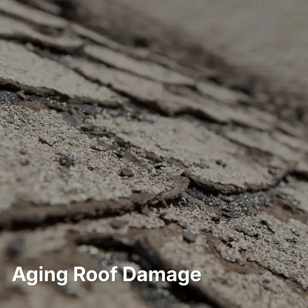 Aging roof shingles
