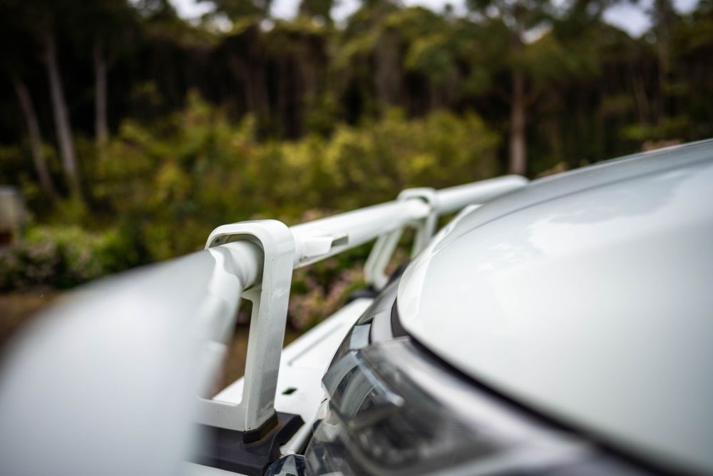 A Close Up Of A White Car With A Bull Bar On The Hood — Maitland 4WD Centre In Newcastle, NSW