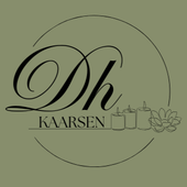 Zwart rond logo met sierlijke letters