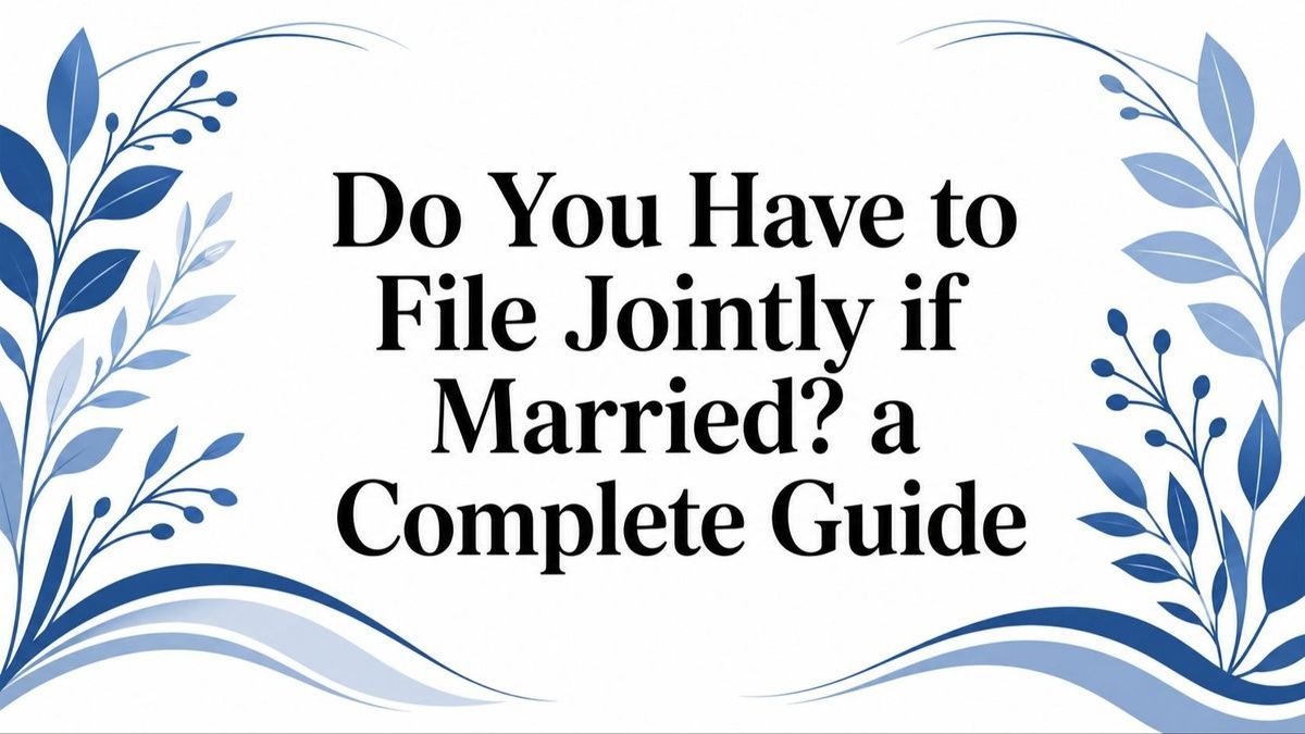 Blue floral banner with text: “Do You Have to File Jointly if Married? a Complete Guide”
