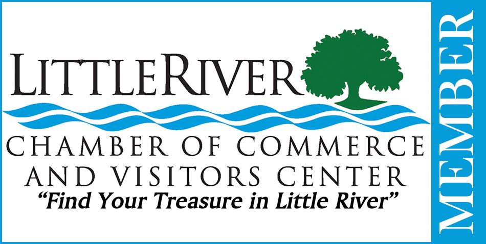 Little River Chamber of Commerce and Visitors Center logo with blue wave, green tree, and “Member” text