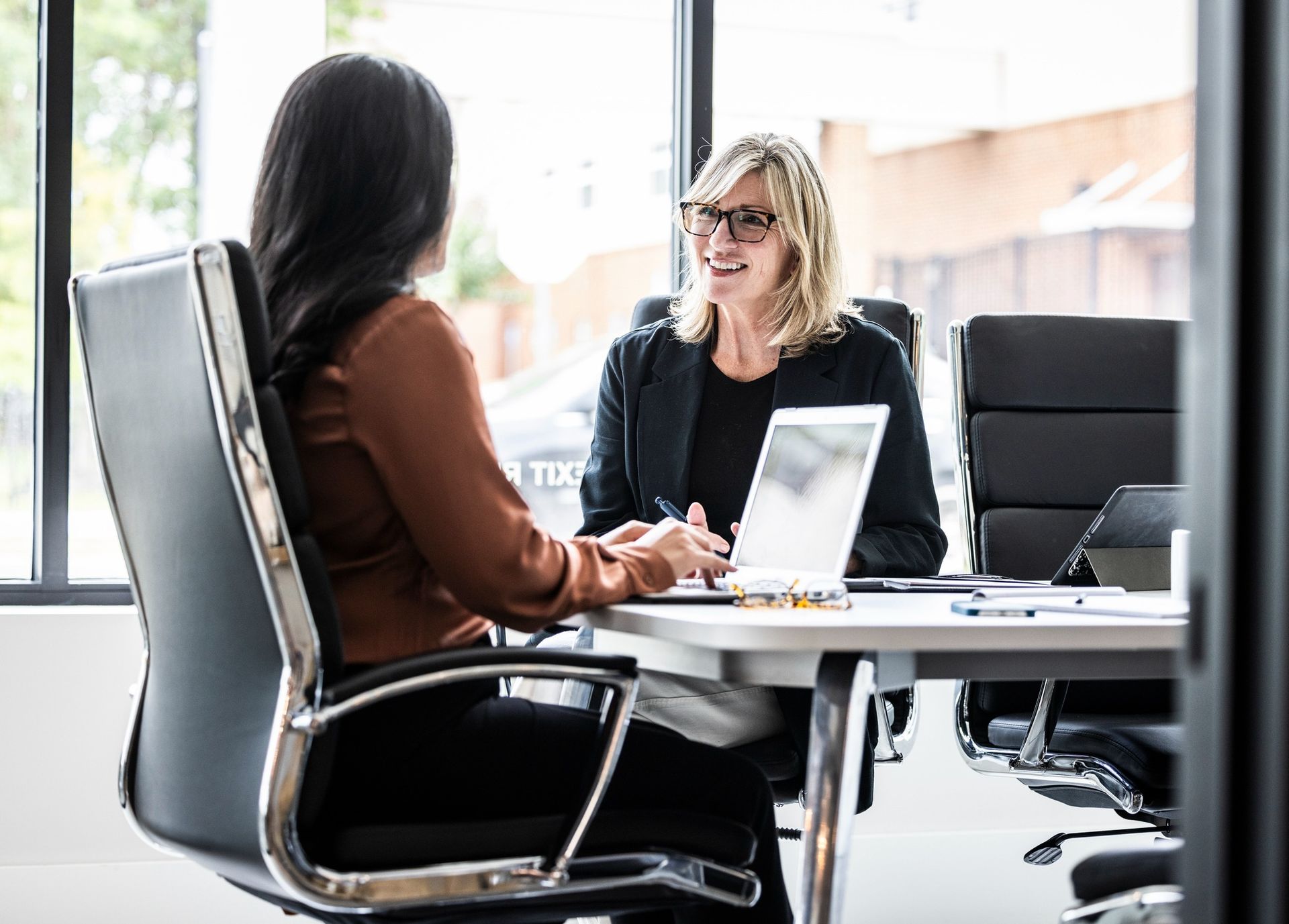Woman in financial transition