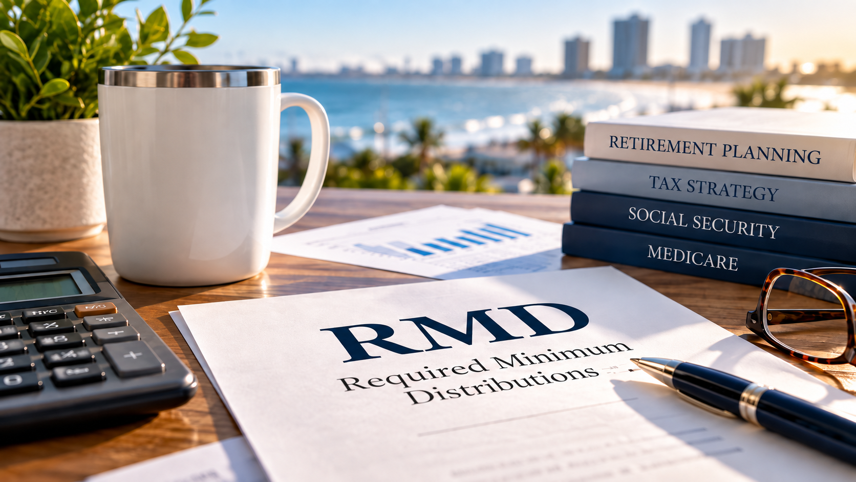 RMD tax planning for retirees reviewing retirement income documents
