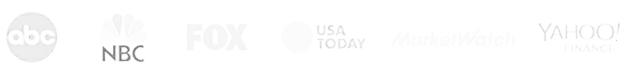 Faded row of TV network logos: ABC, NBC, FOX, USA, and Yahoo on a white background