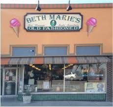 The front of beth marie 's old fashioned ice cream shop.