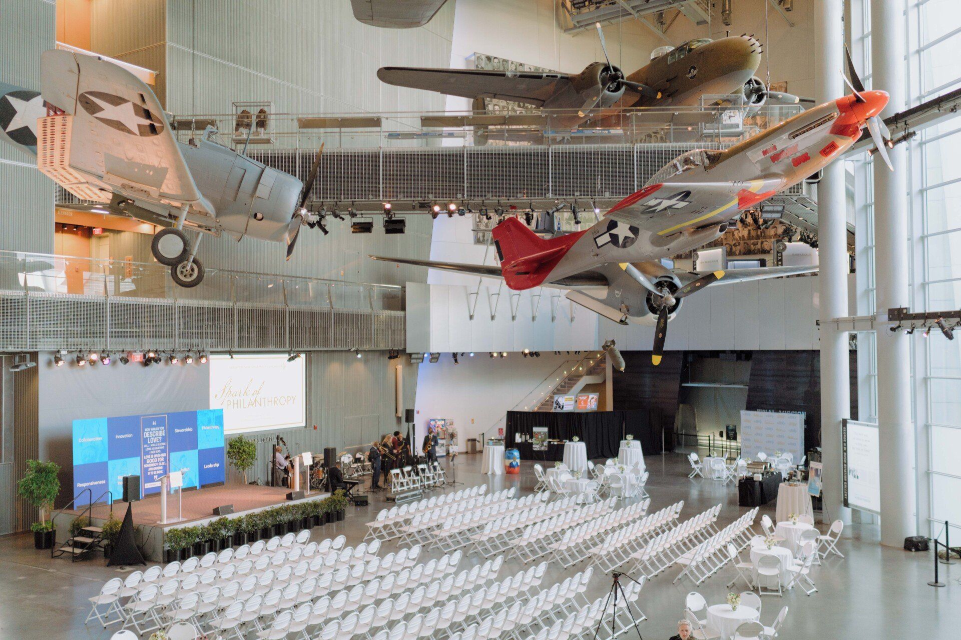 Spark of Philanthropy at the WWII Museum in New Orleans Spark of Philanthropy, Fundraiser management, event marketing, event logistics, event management, DMC, event design, event company