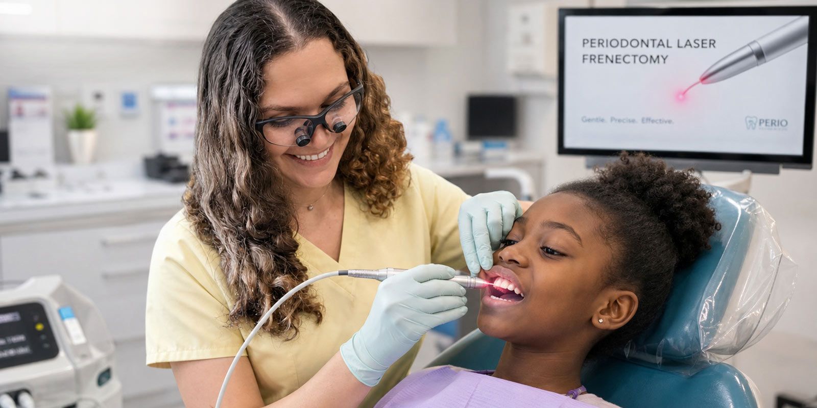 Laser Frenectomy Treatments - Dr. Stephanie Sfiroudis DDS, MS. Periodontal Laser Frenectomies in Nassau County by Dr. Sfiroudis, a Leading Periodontist in Williston Park, NY 11596