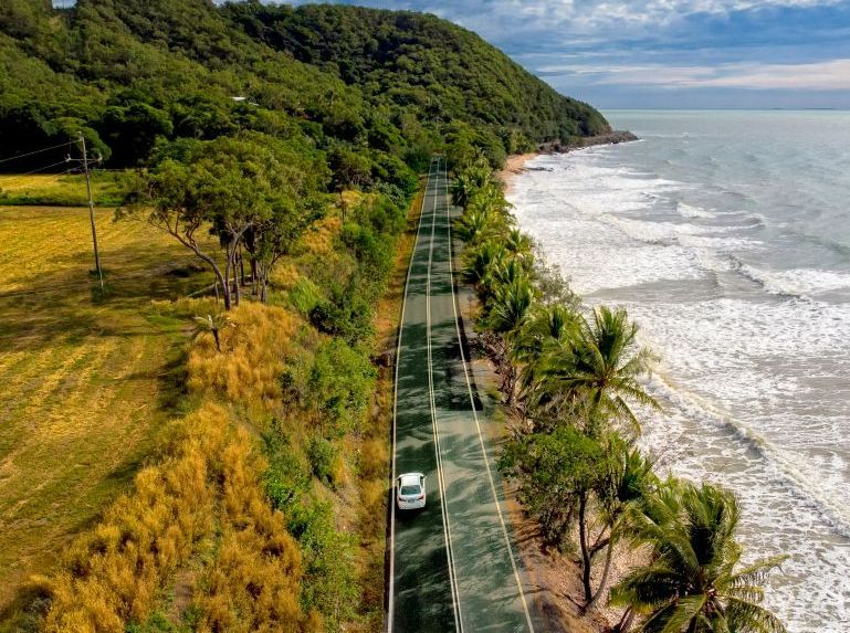 An Aerial View of a Coastal Road — All Class Liquid Waste in Clifton, QLD