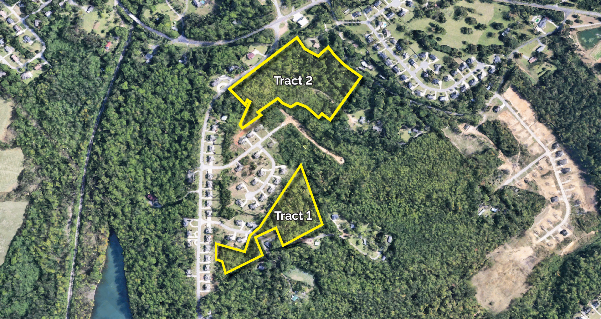 An aerial view of trussville alabama residential area that is for sale
