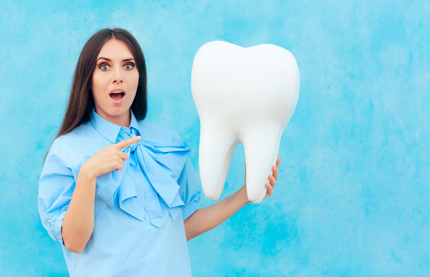 Woman holiday large tooth