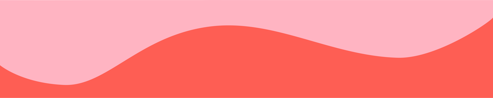 Two-tone abstract design: wavy light pink line over a red background.
