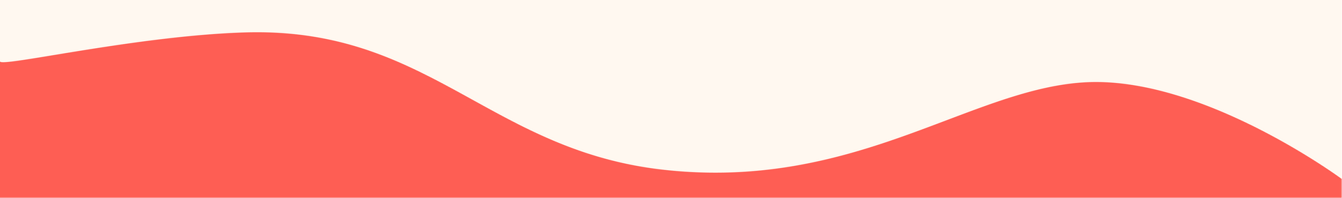 Red wavy design over a cream background.