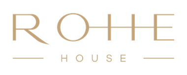 ROHE HOUSE logo in gold serif text on a white background