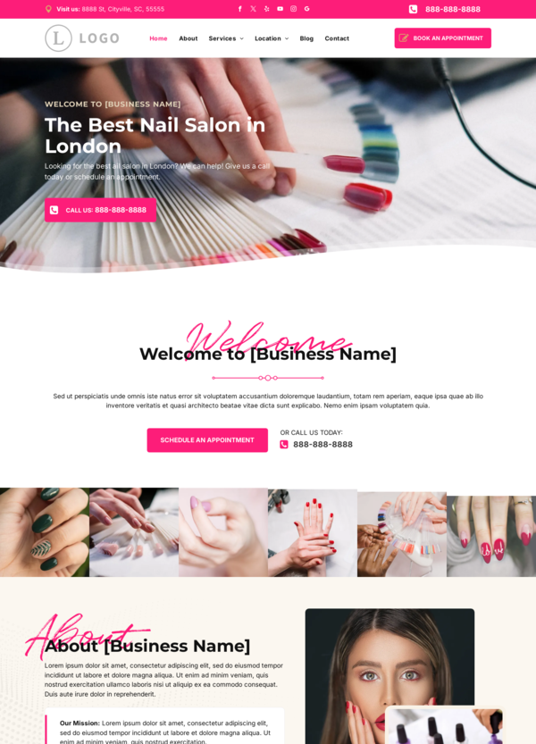 Website builder Nail Salon responsive template