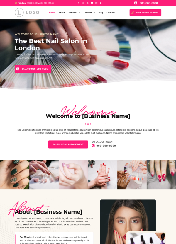 Nail Salon Website builder Nail Salon responsive template