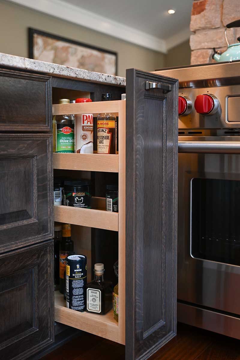 Pull out Spice Rack | Nerstrand, MN | Nerstrand Custom Cabinets