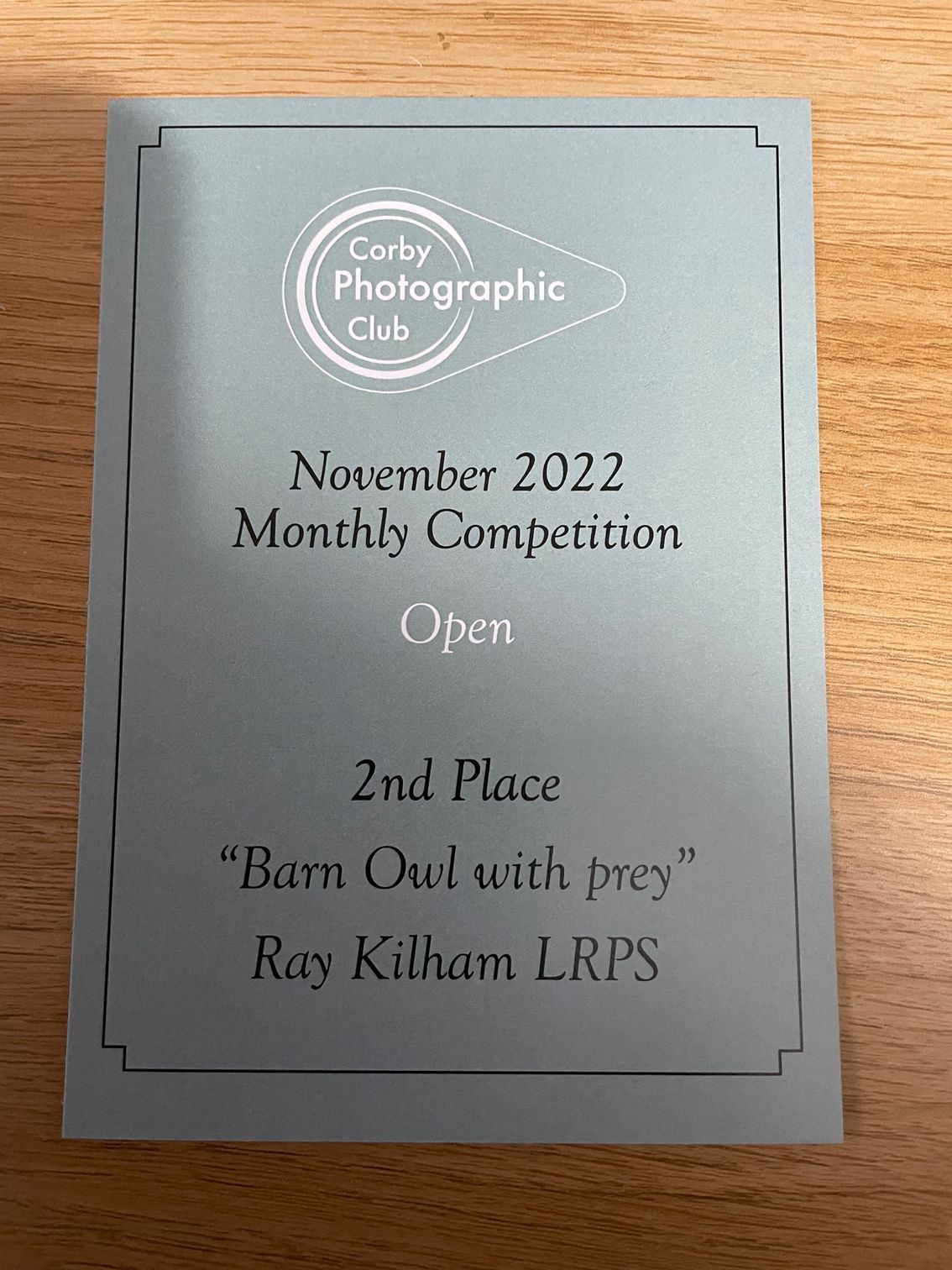 camera club awards