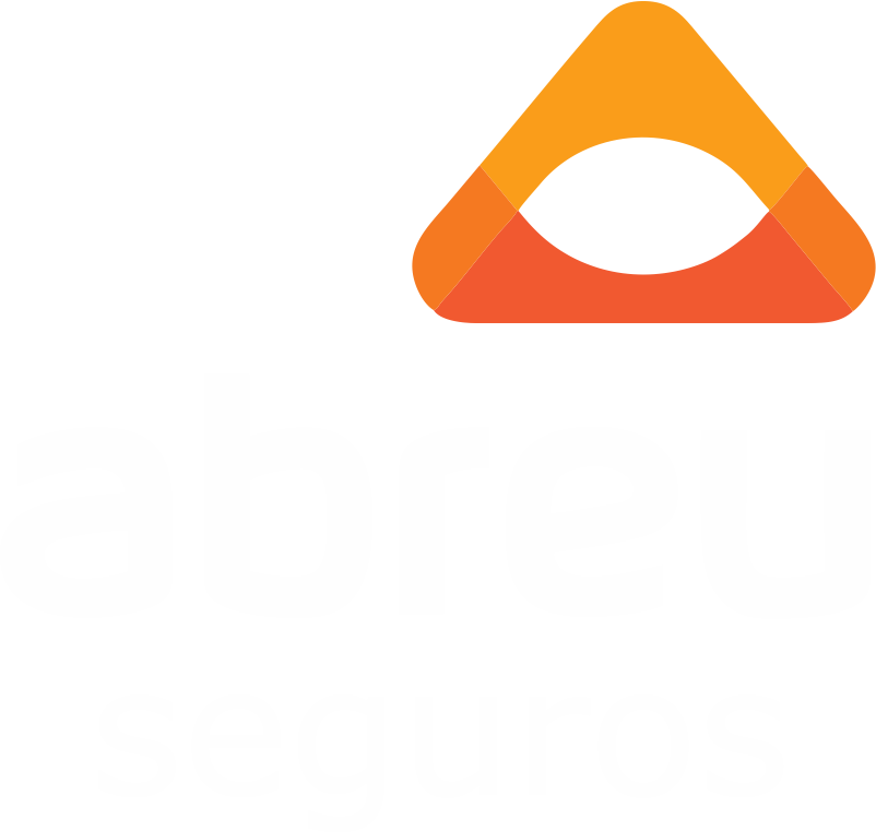 Logotipo triangular laranja com centro branco sobre fundo branco