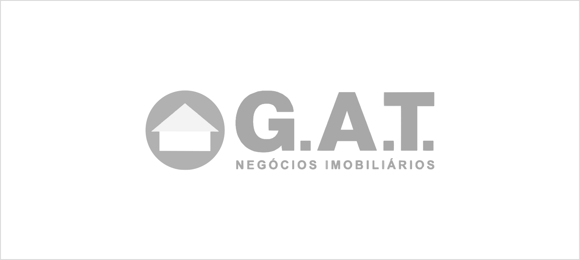 Logotipo da GAT Negocios Inmobiliarios em cinza sobre fundo branco.
