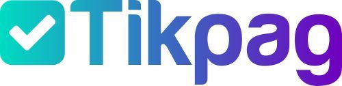 Logotipo do TikTok em turquesa com um ícone de marca de seleção branca à esquerda.