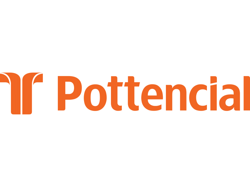 Logotipo laranja “Pottencial” sobre fundo branco