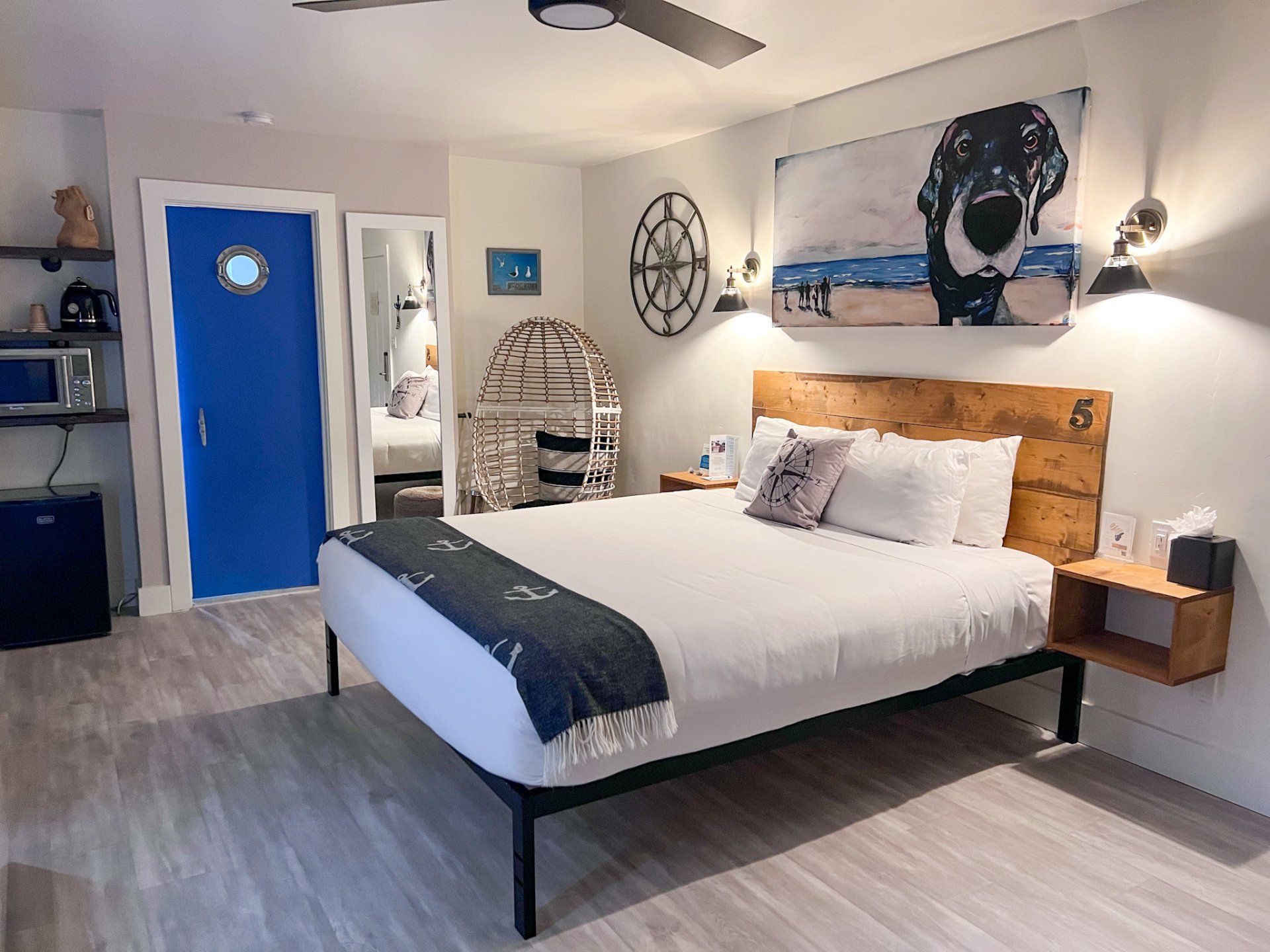 One of our rooms decorated with our nautical theme