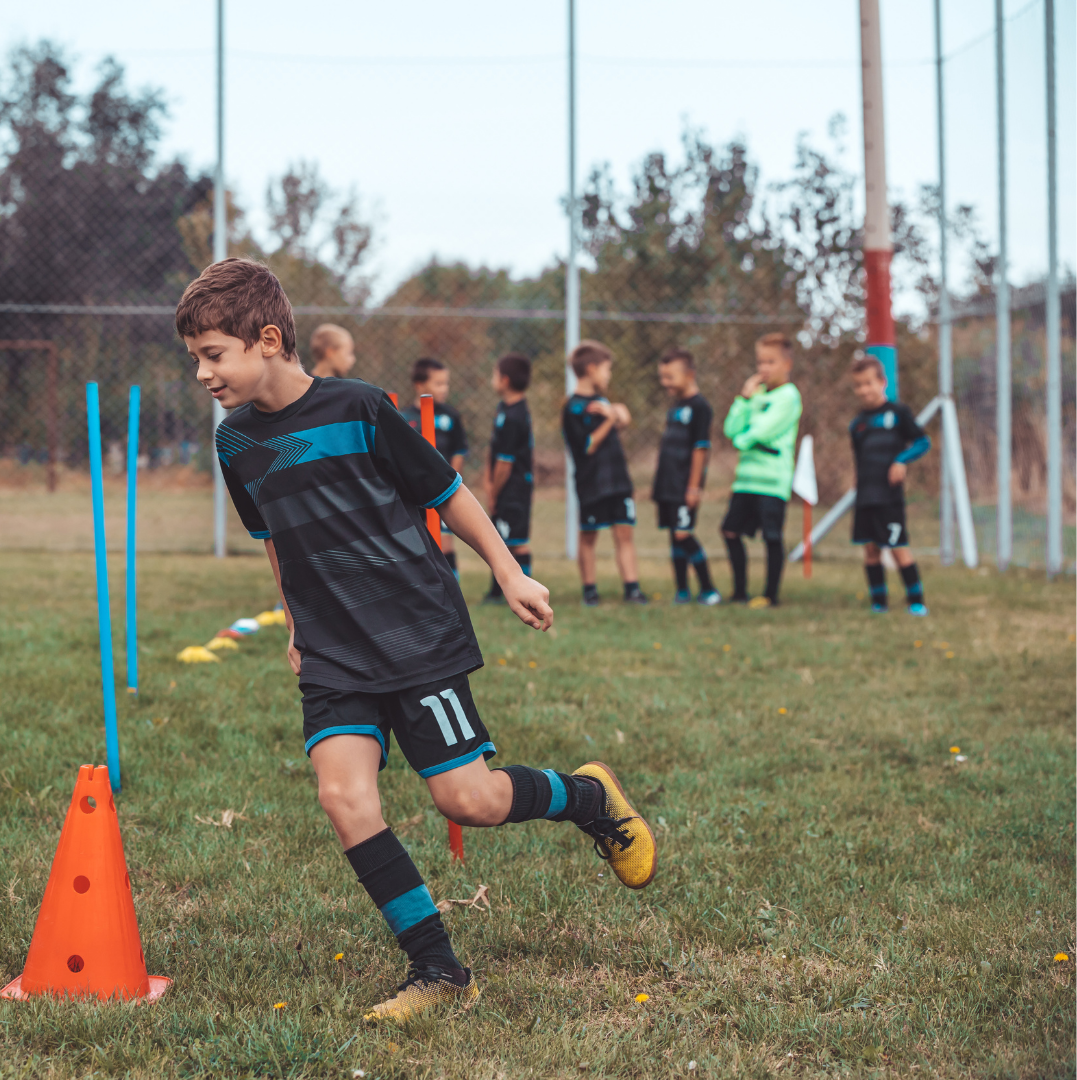 playing soccer