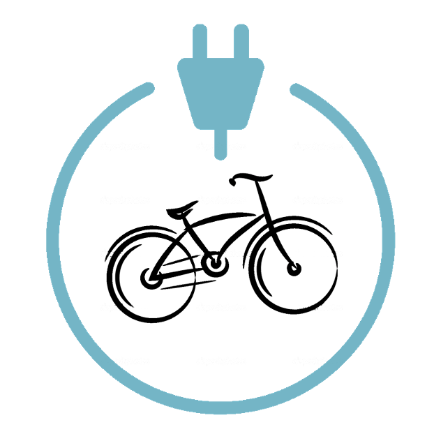 A bicycle with a plug attached to it in a circle.