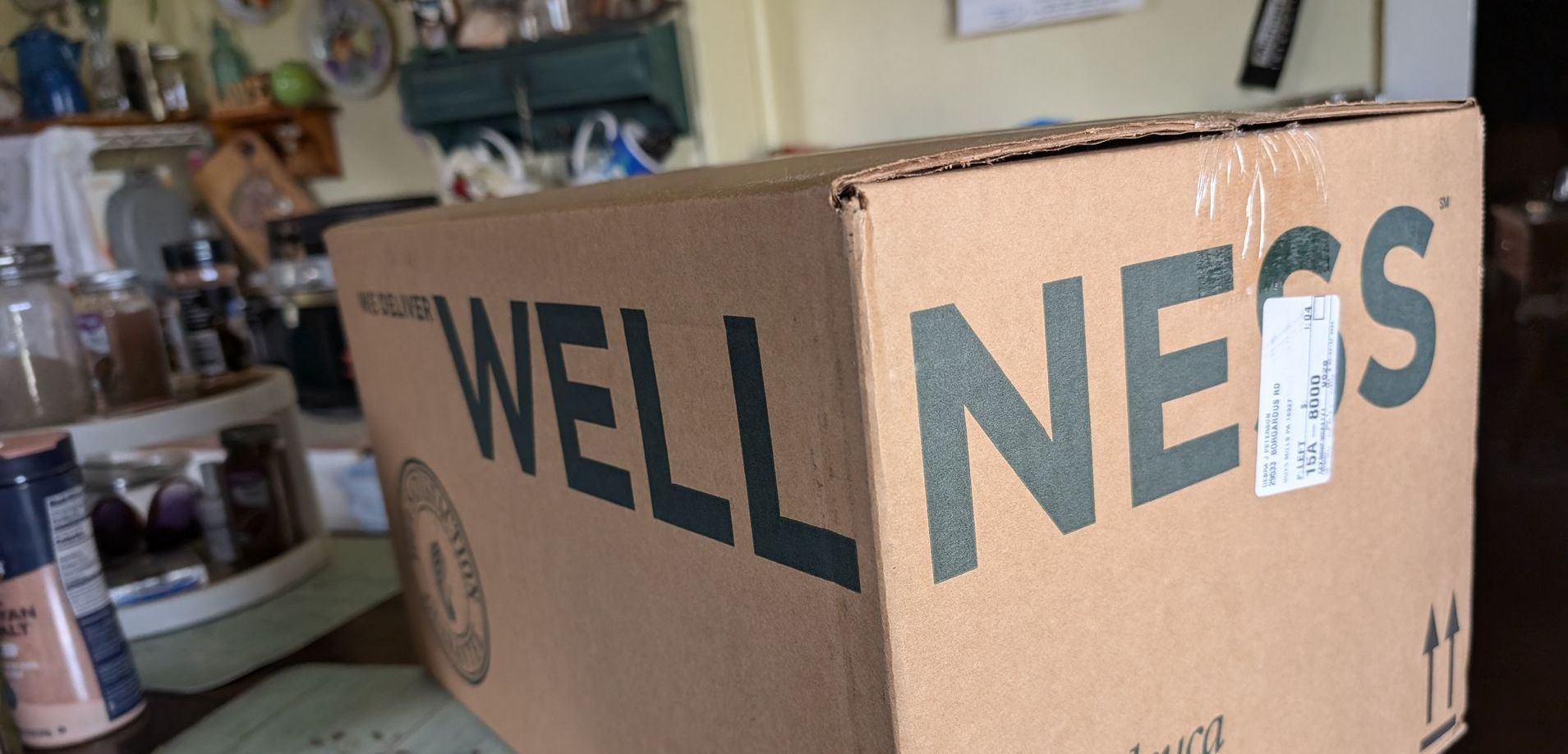 Wellness box sitting on a kitchen table