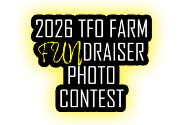 ENTER A PHOTO! 2026 TFO Farm Fun Fundraiser photo contest collage with people, dogs, and garden scenes