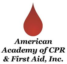 The logo for the american academy of cpr and first aid inc.