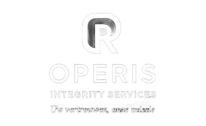 Logo van OPERIS, een dienstverlenend bedrijf. Het logo bevat een gestileerd