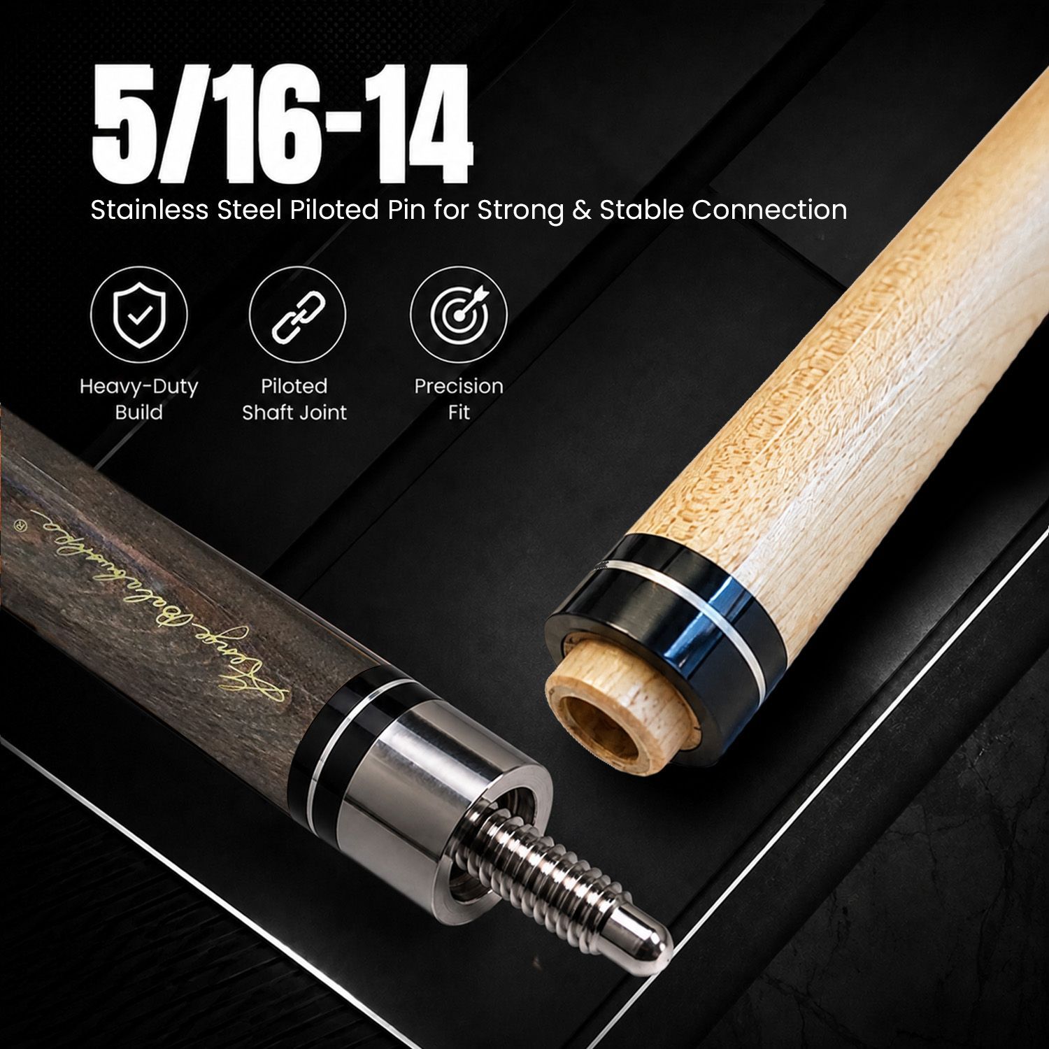 GBJBK-2 break/jump cue joint detail showing precision shaft connection, durable construction, and premium components engineered for reliable performance and consistent power transfer