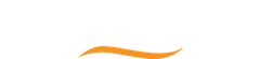 Orange swoosh logo on a white background